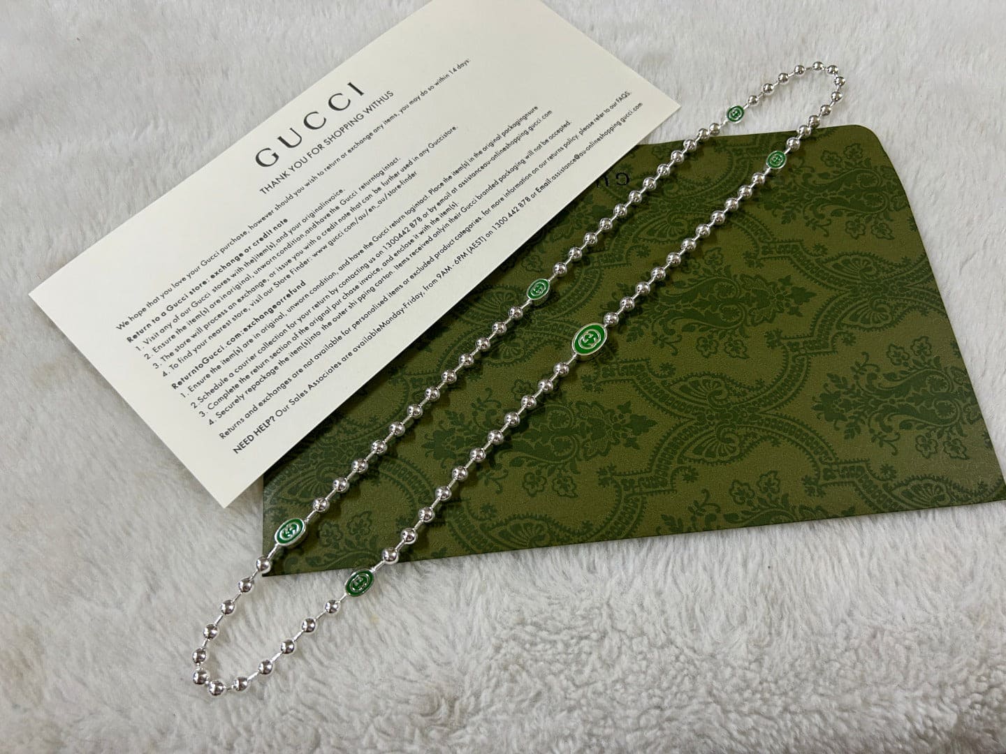 Gucci Interlocking G Green Necklace