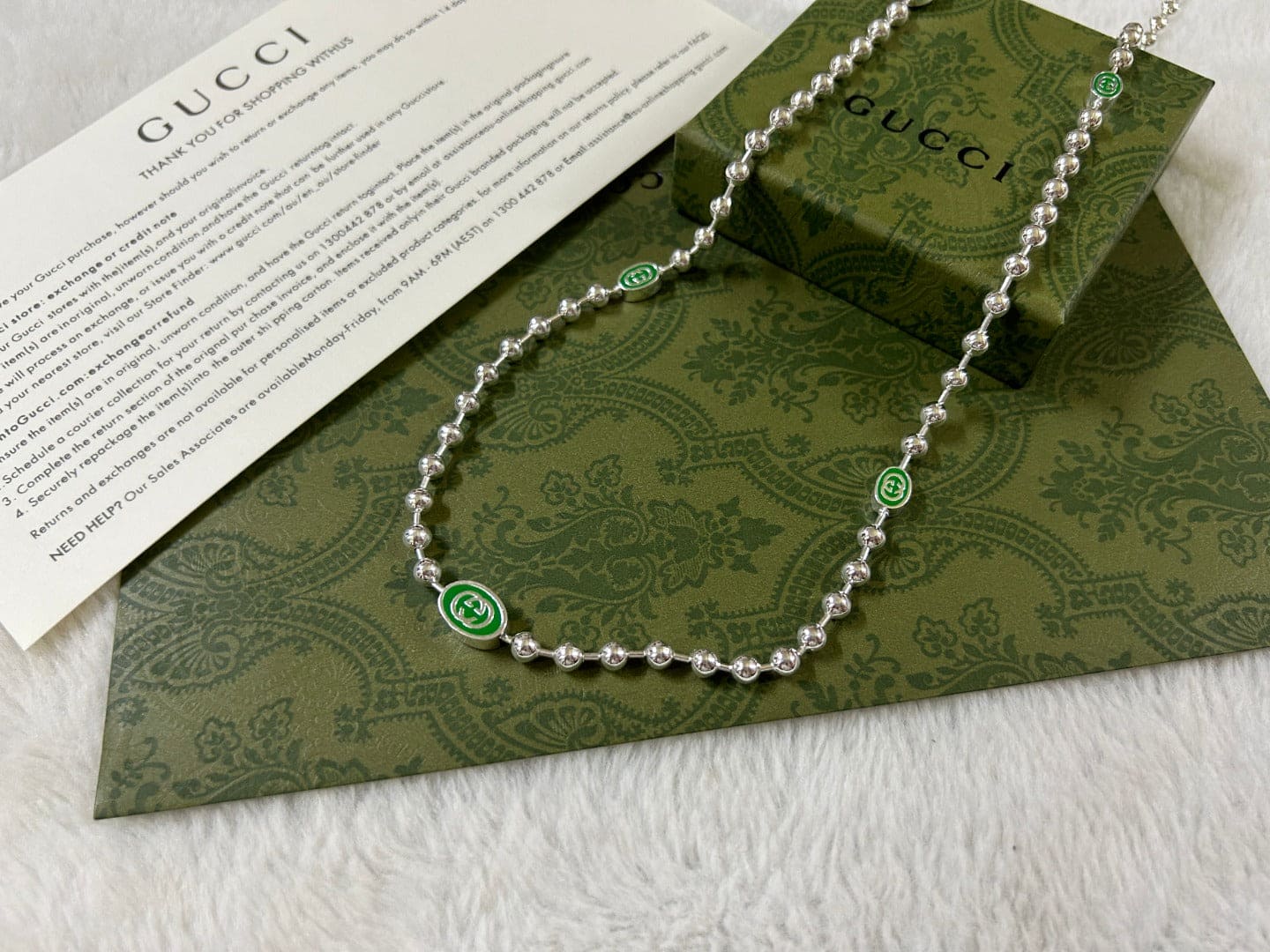 Gucci Interlocking G Green Necklace