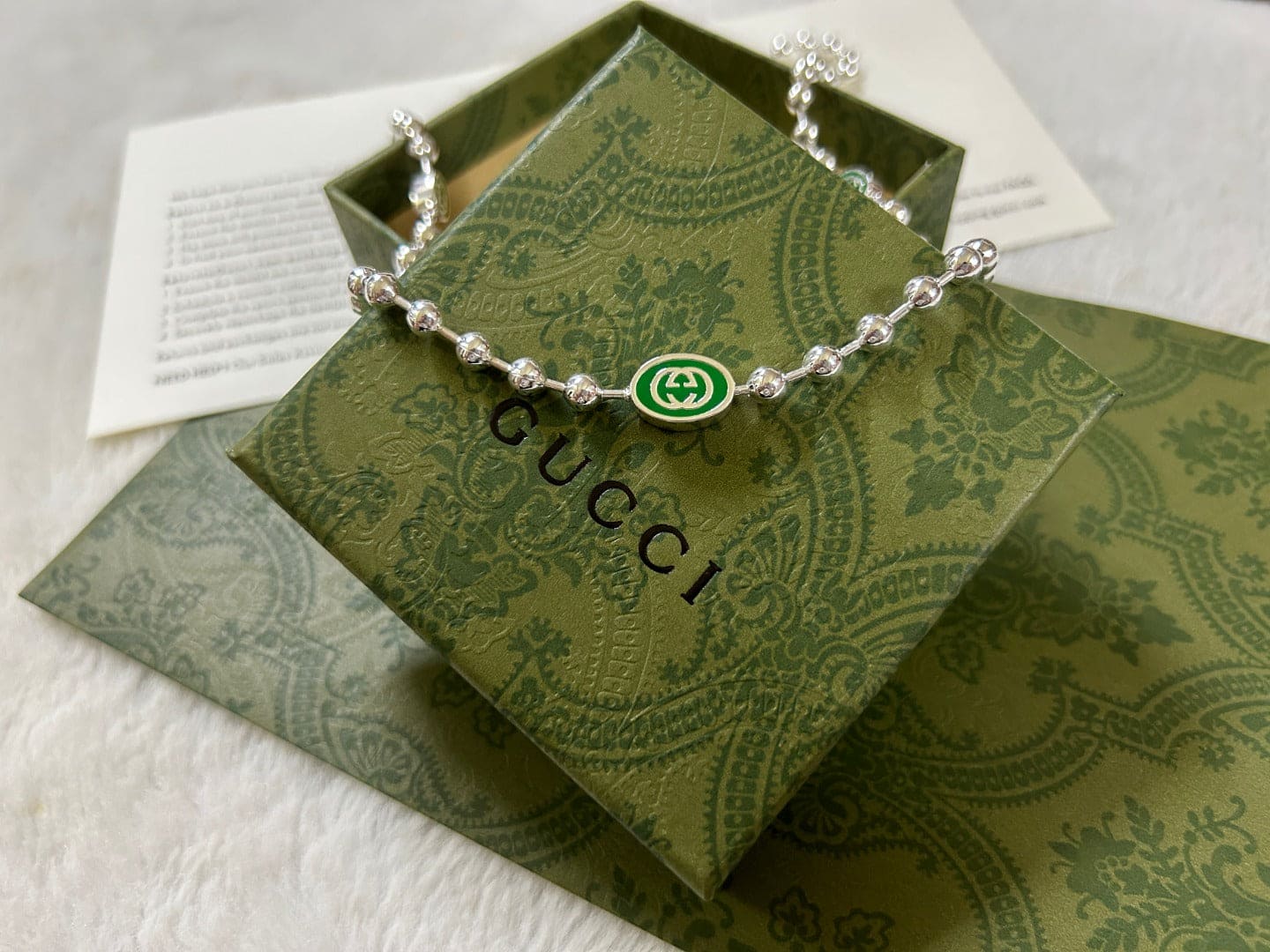 Gucci Interlocking G Green Necklace