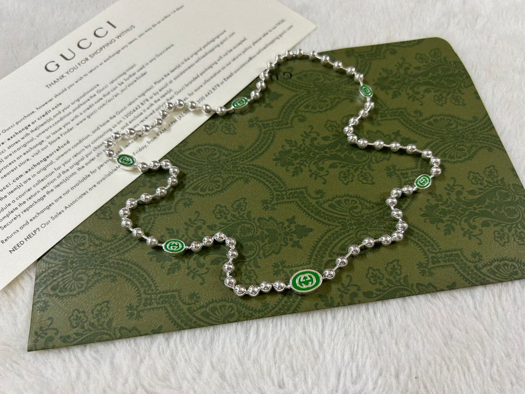 Gucci Interlocking G Green Necklace