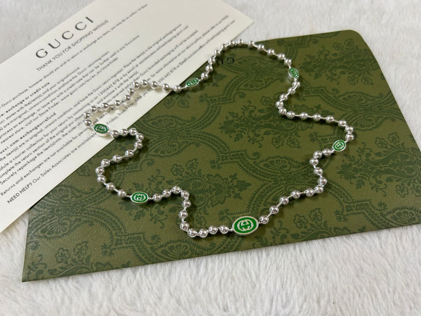 Gucci Interlocking G Green Necklace