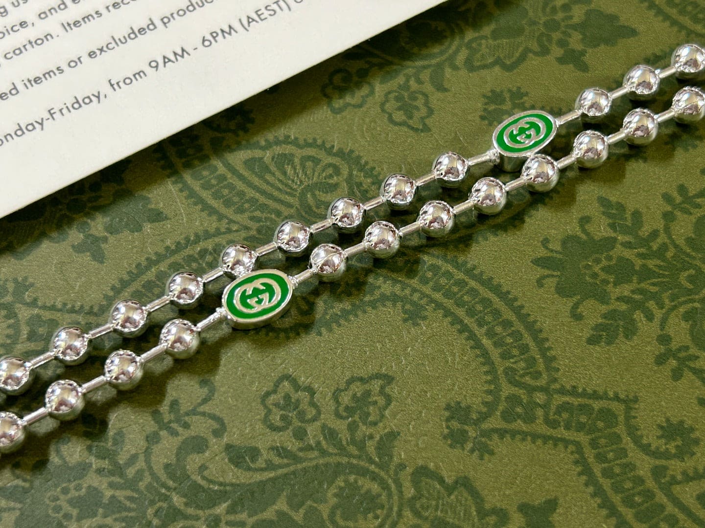 Gucci Interlocking G Green Necklace