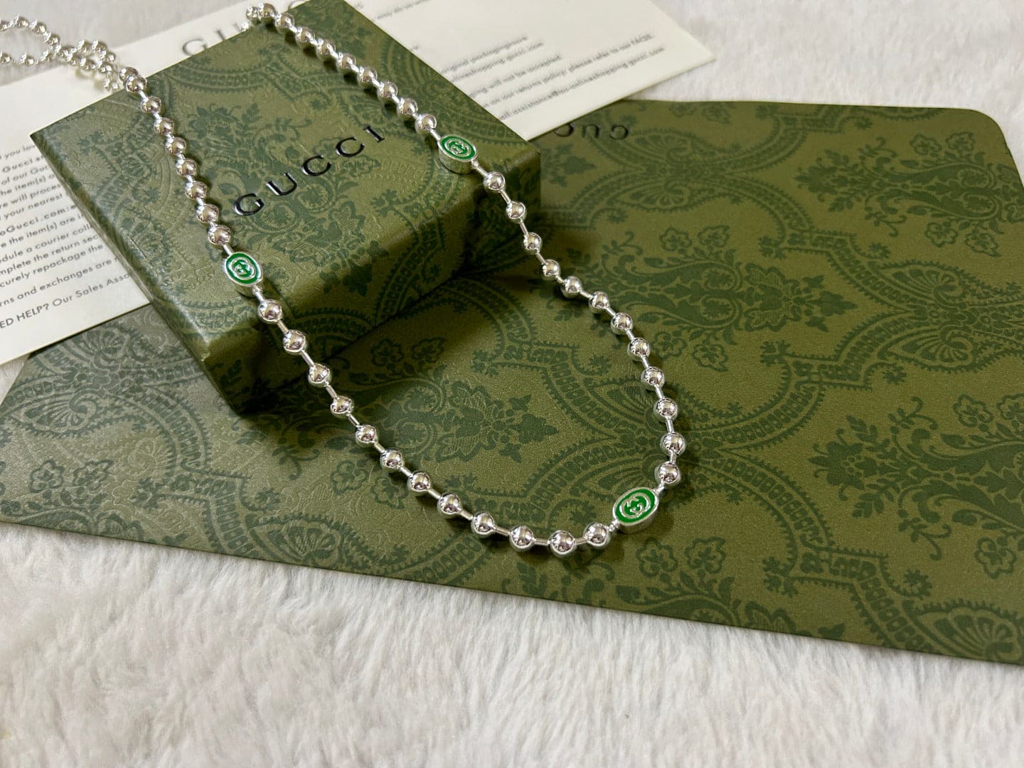 Gucci Interlocking G Green Necklace