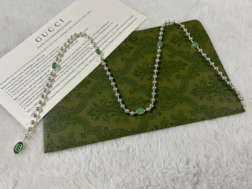 Gucci Interlocking G Green Necklace