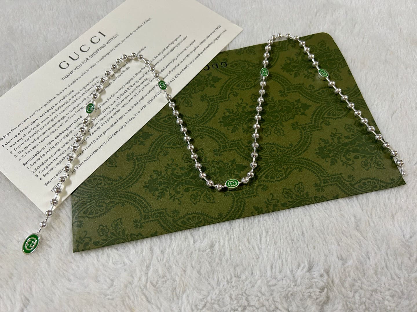 Gucci Interlocking G Green Necklace