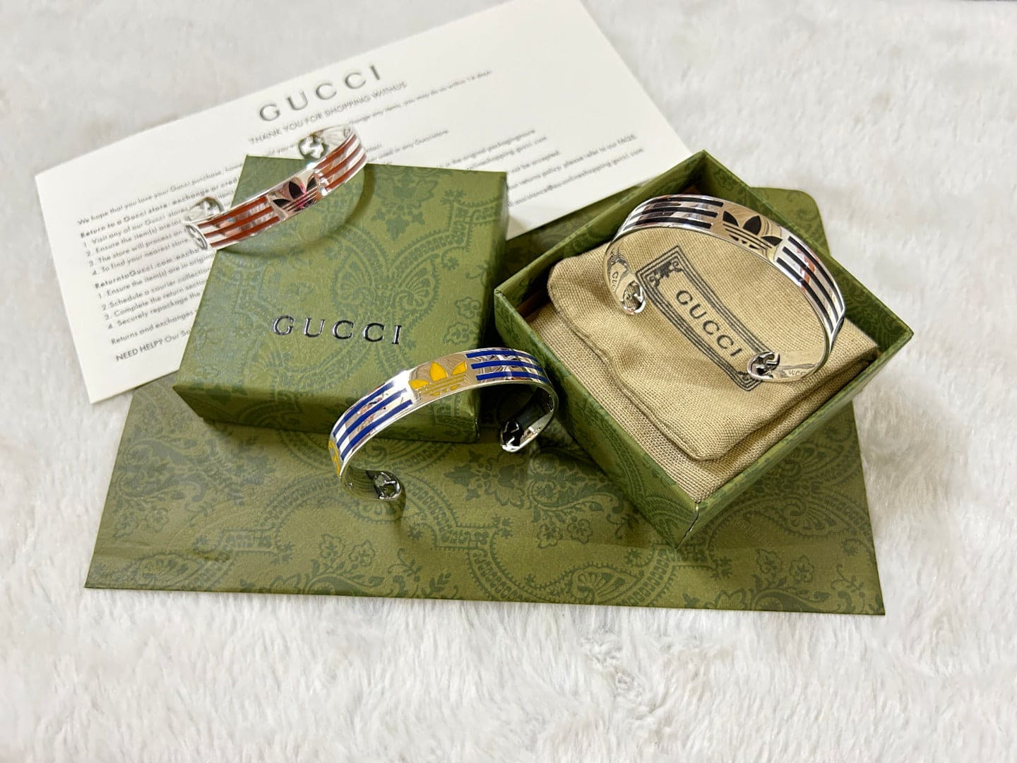 Gucci x Adidas Cuff Blue Bracelet