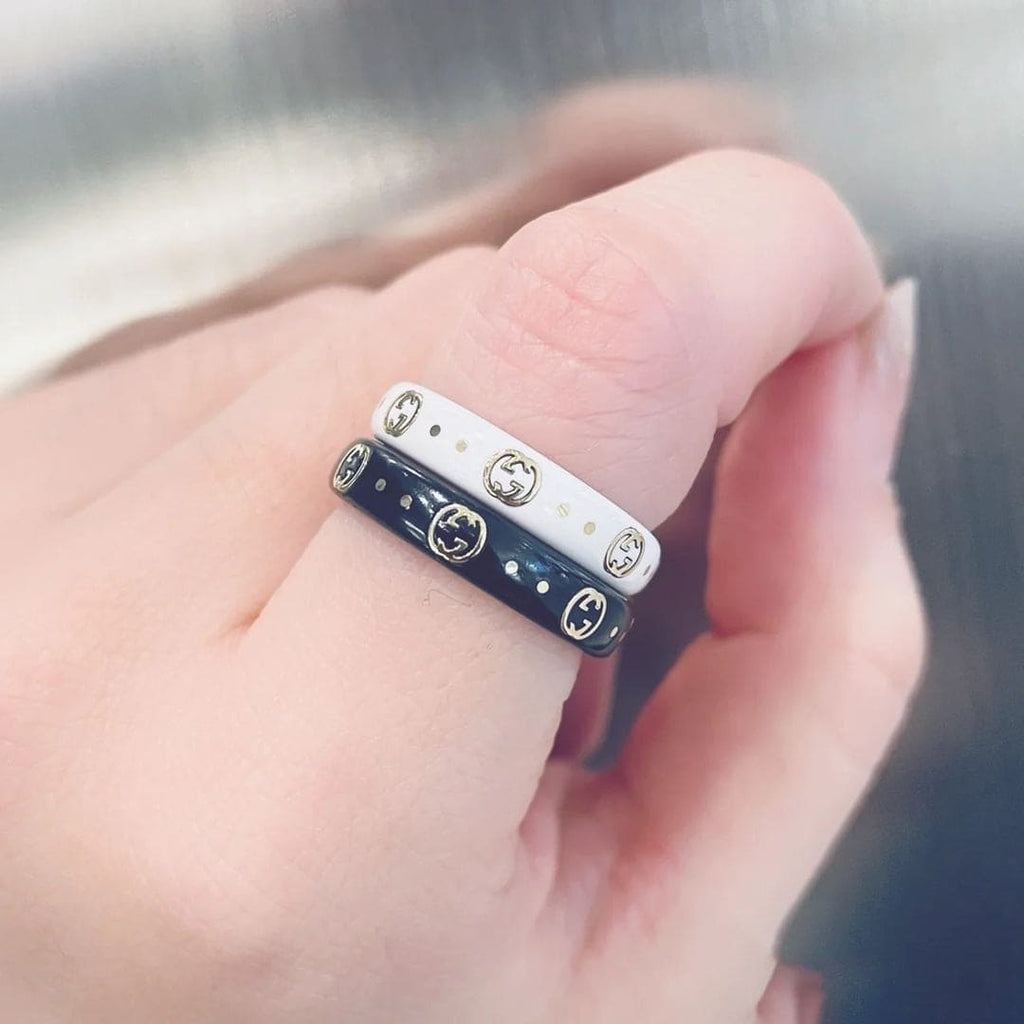 18K Gucci Icon White Zirconia Ring