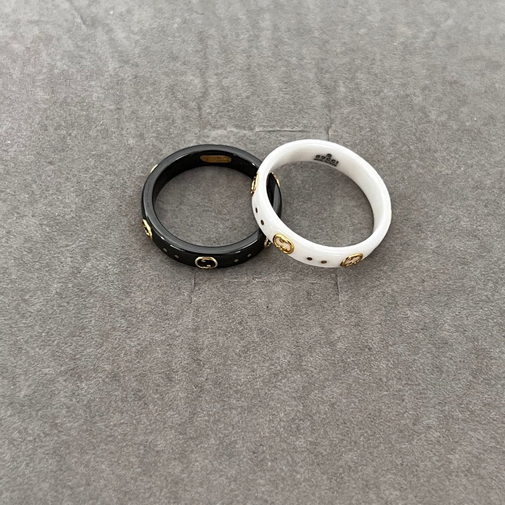 18K Gucci Icon Black Corundum Ring