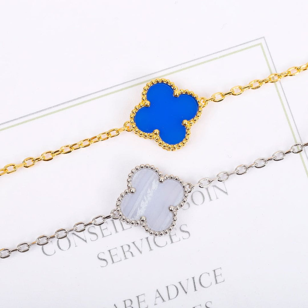 18K Van Cleef & Arpels Vintage Alhambra Agate 10 Motifs Necklace