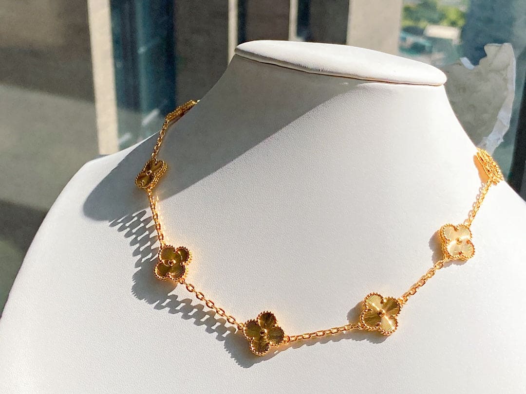 18K Van Cleef & Arpels Vintage Alhambra 10 Motifs Necklace