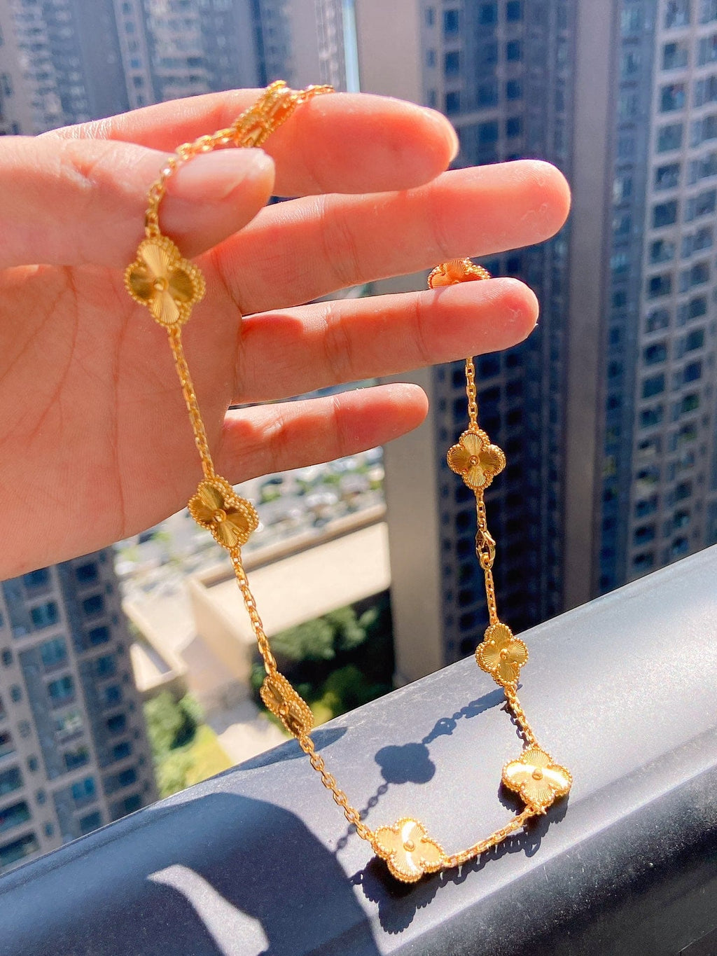 18K Van Cleef & Arpels Vintage Alhambra 10 Motifs Necklace