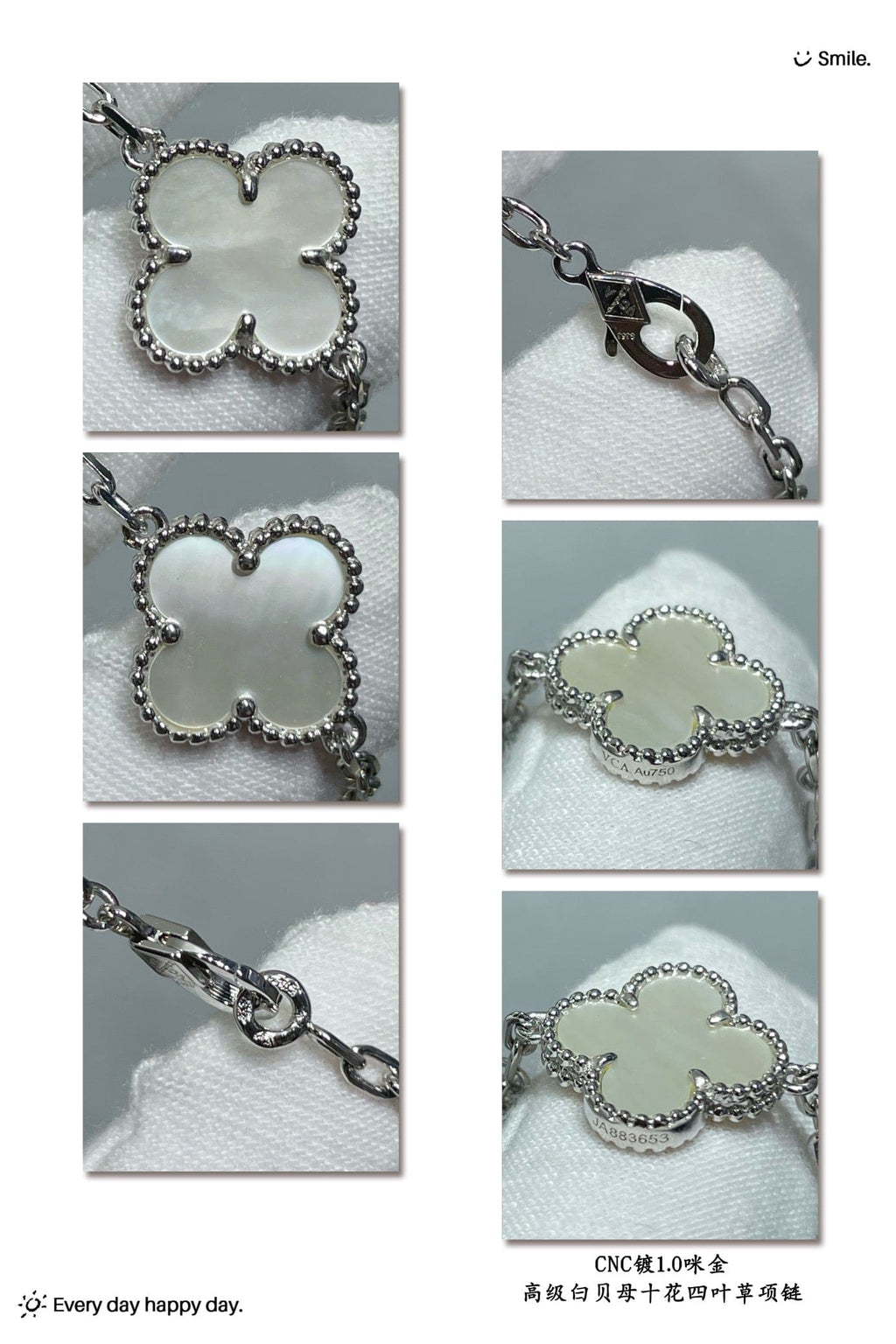 18K Van Cleef & Arpels Vintage Alhambra Pearl 10 Motifs Necklace