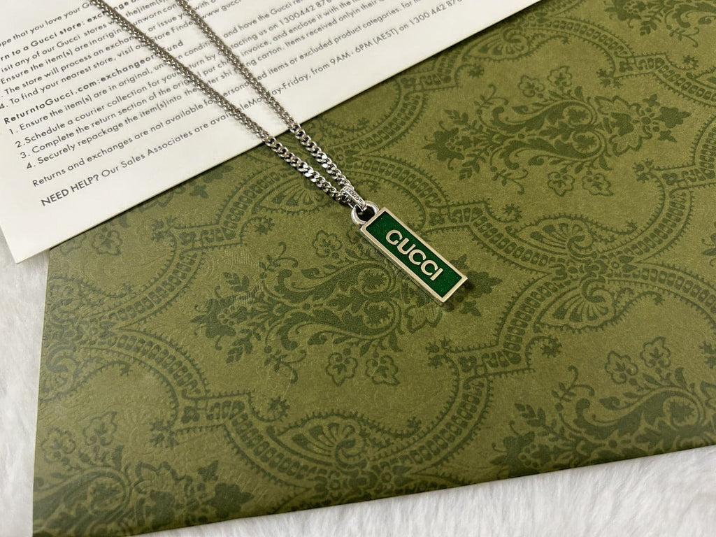 Gucci Enamel Pendant Necklace