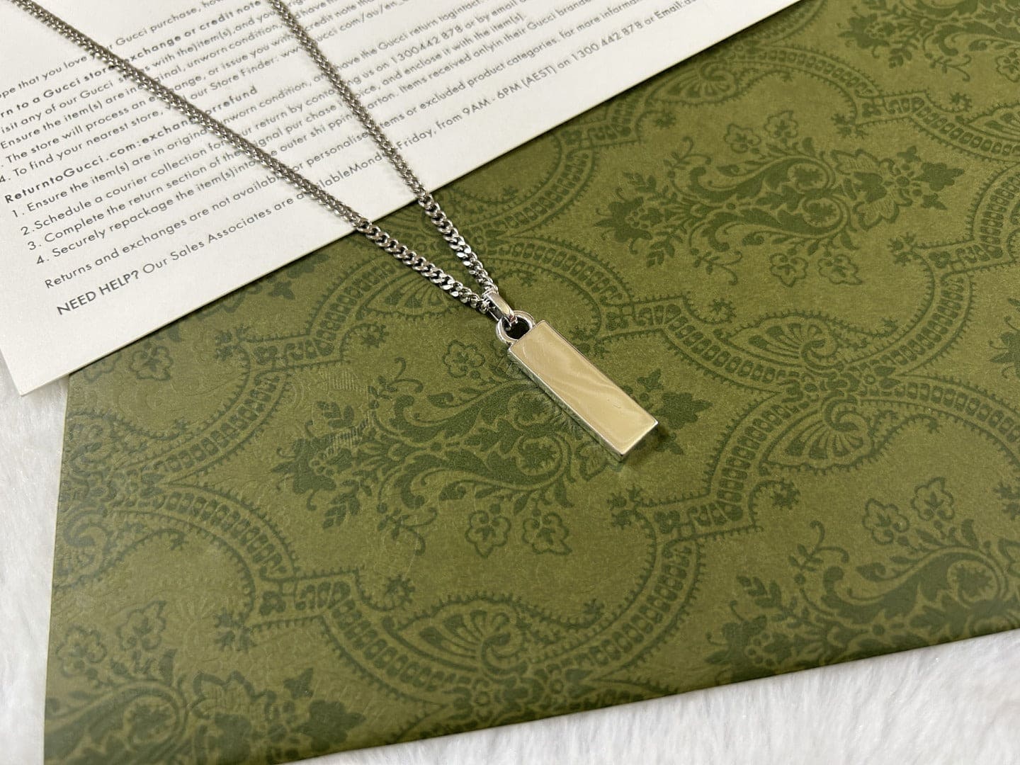 Gucci Enamel Pendant Necklace