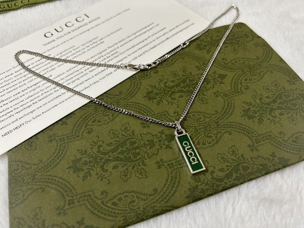 Gucci Enamel Pendant Necklace