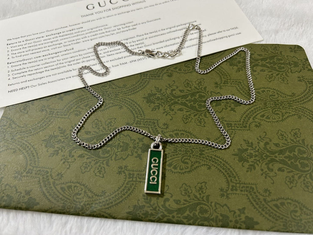 Gucci Enamel Pendant Necklace
