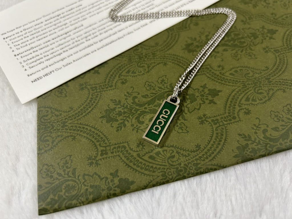 Gucci Enamel Pendant Necklace