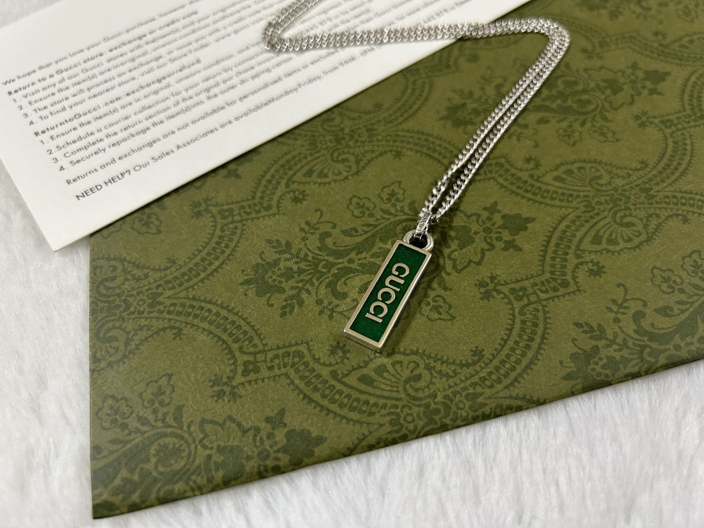 Gucci Enamel Pendant Necklace
