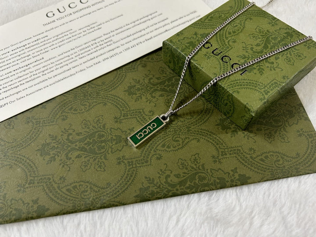 Gucci Enamel Pendant Necklace