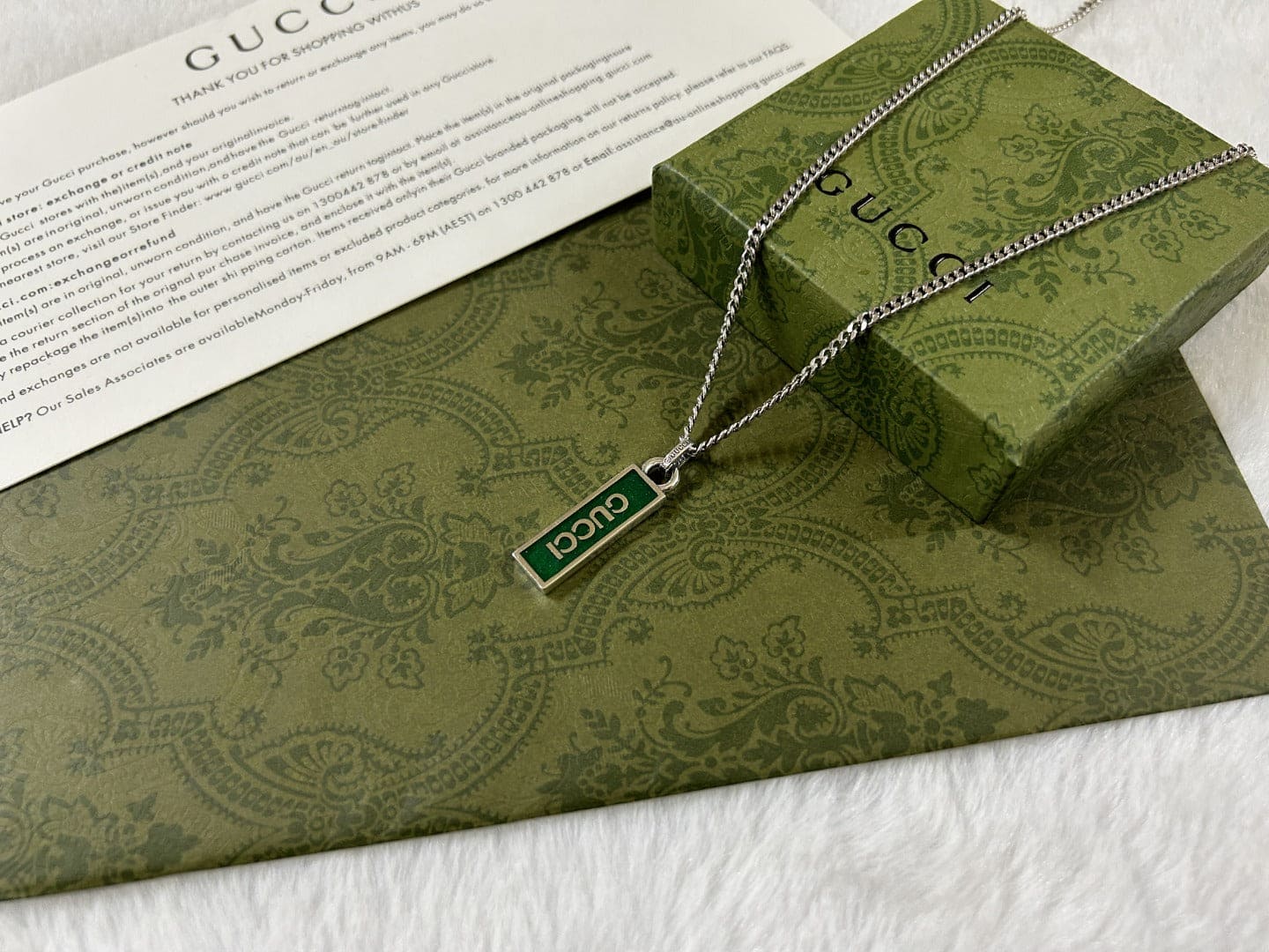 Gucci Enamel Pendant Necklace