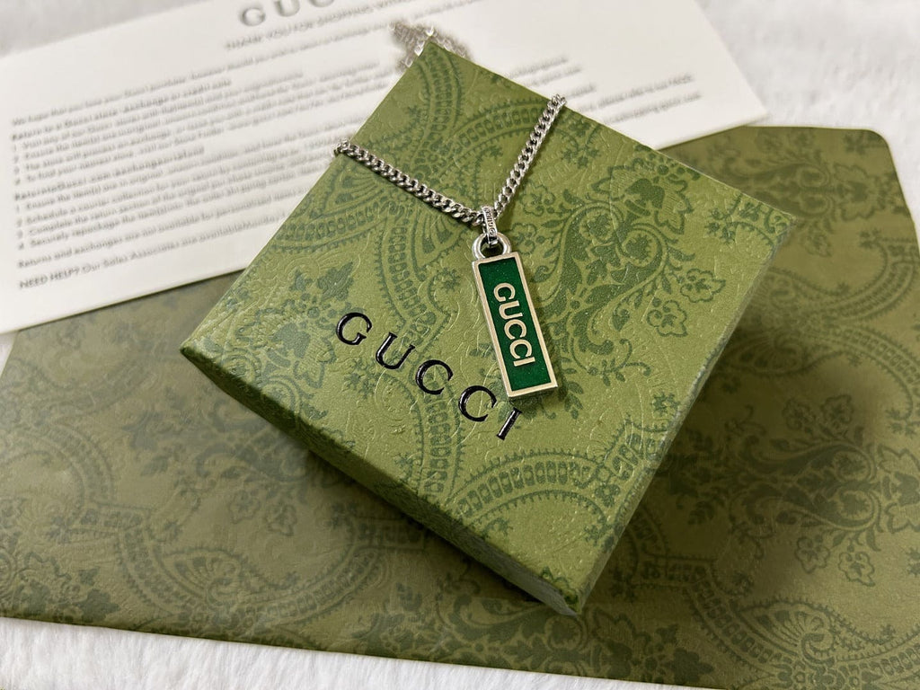 Gucci Enamel Pendant Necklace