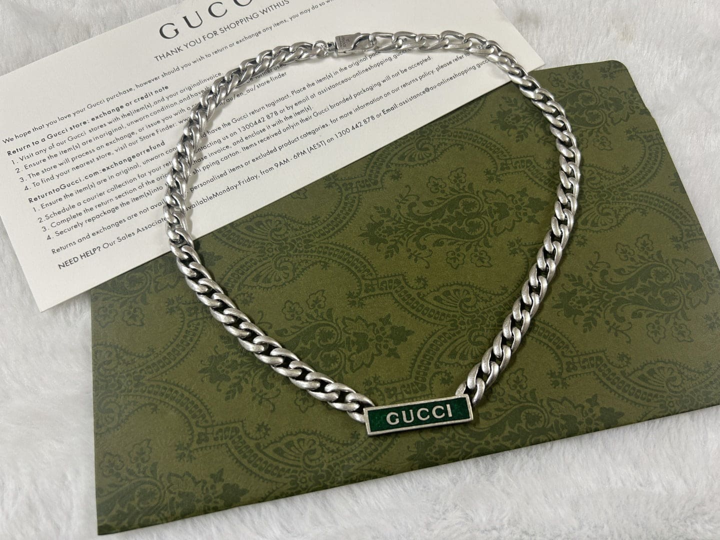 Gucci Enamel Chain Necklace