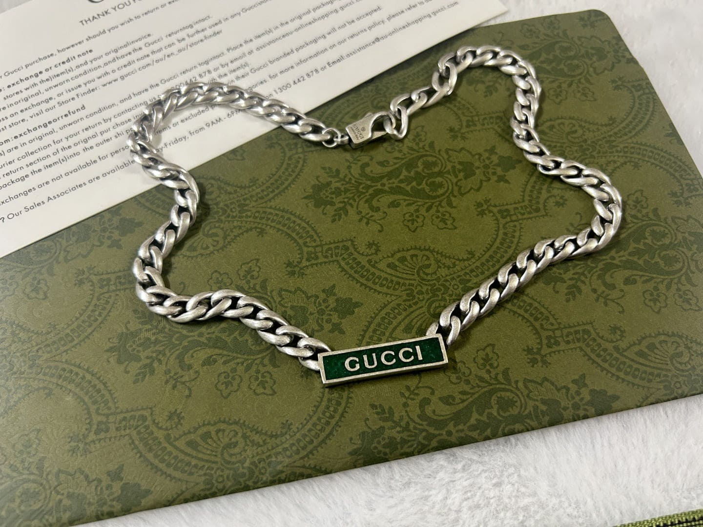 Gucci Enamel Chain Necklace