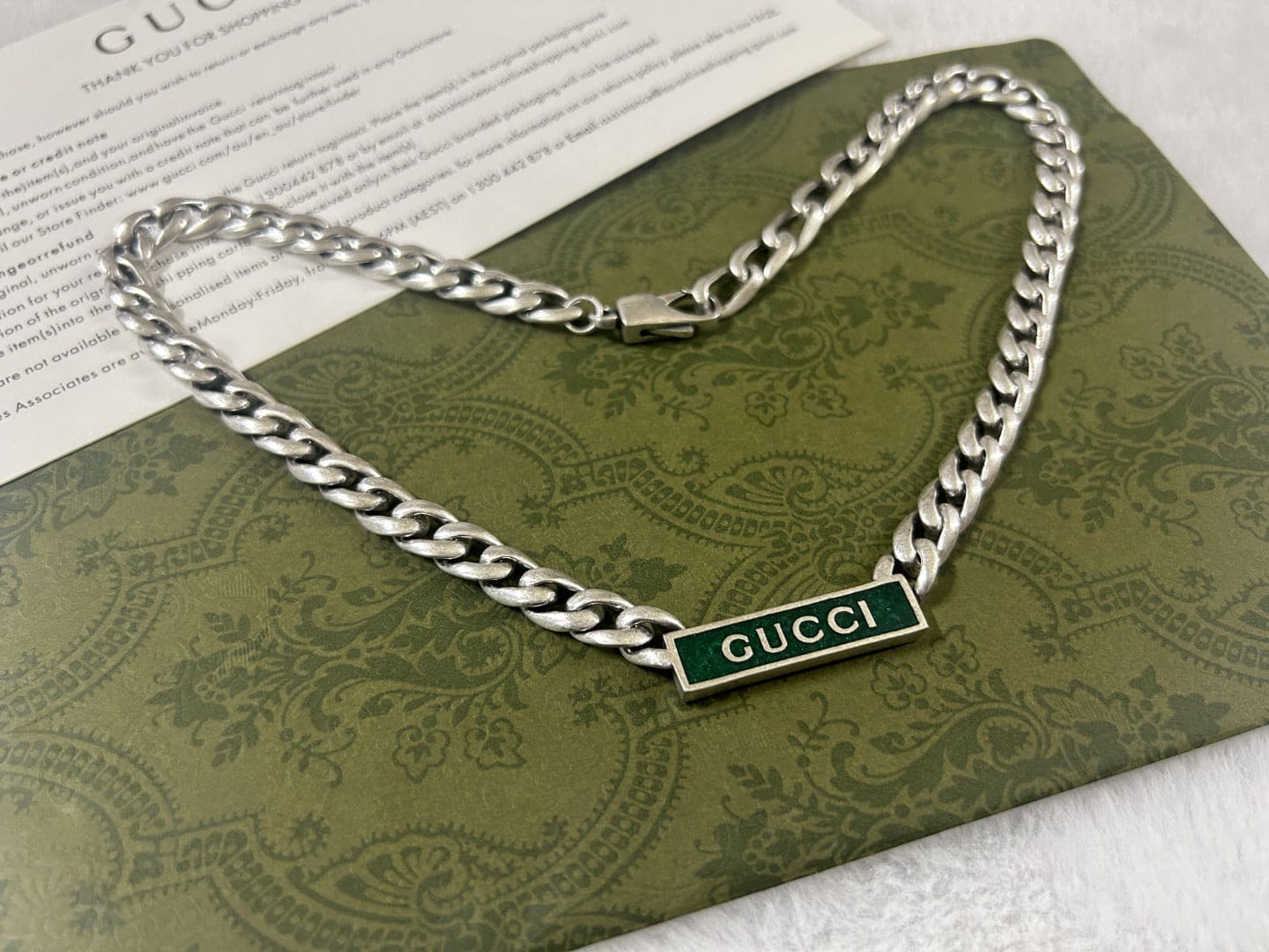 Gucci Enamel Chain Necklace