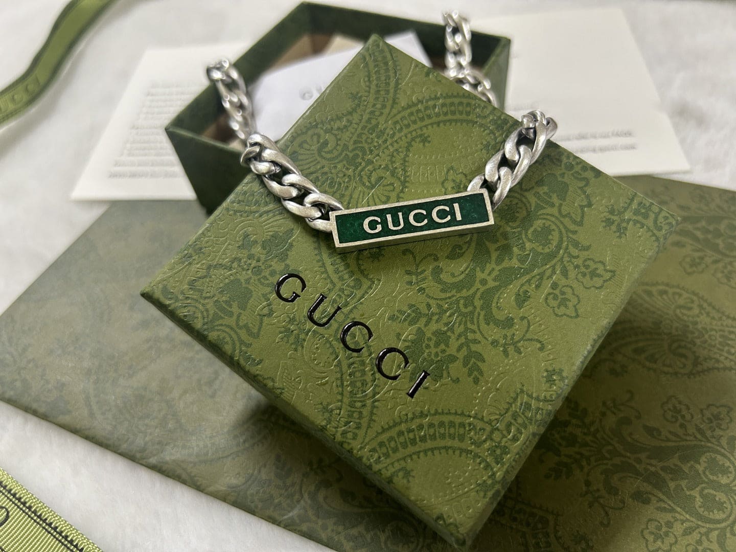 Gucci Enamel Chain Necklace