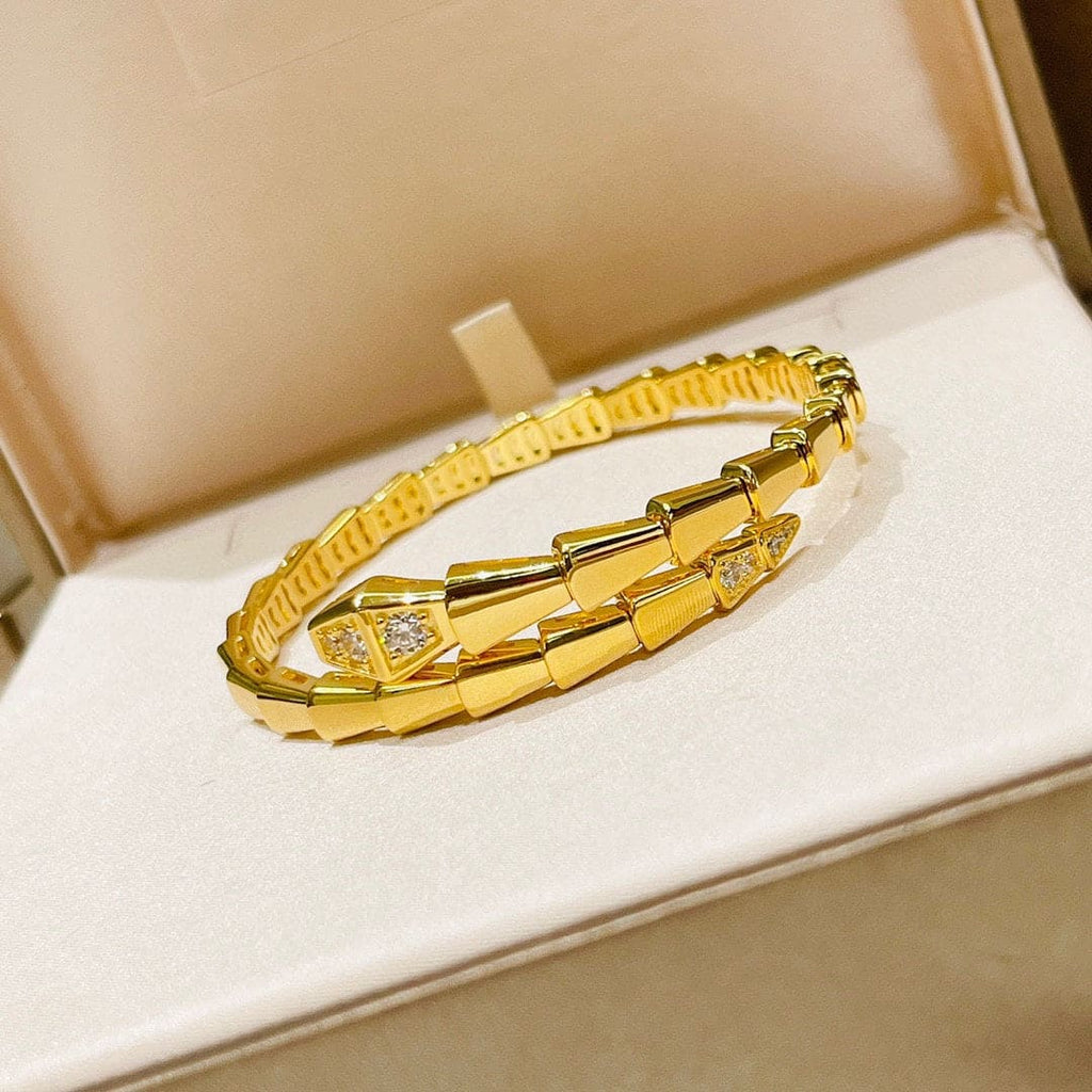 18K BVLGARI BV Serpenti Demi-Pave Diamonds Bracelet