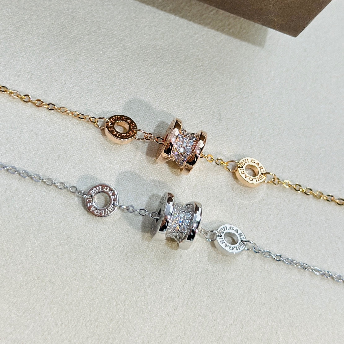 18K BVLGARI B.ZERO1 Pave Diamond Bracelet