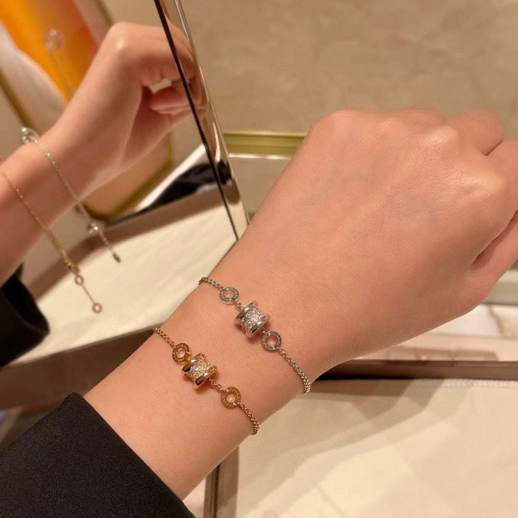 18K BVLGARI B.ZERO1 Pave Diamond Bracelet