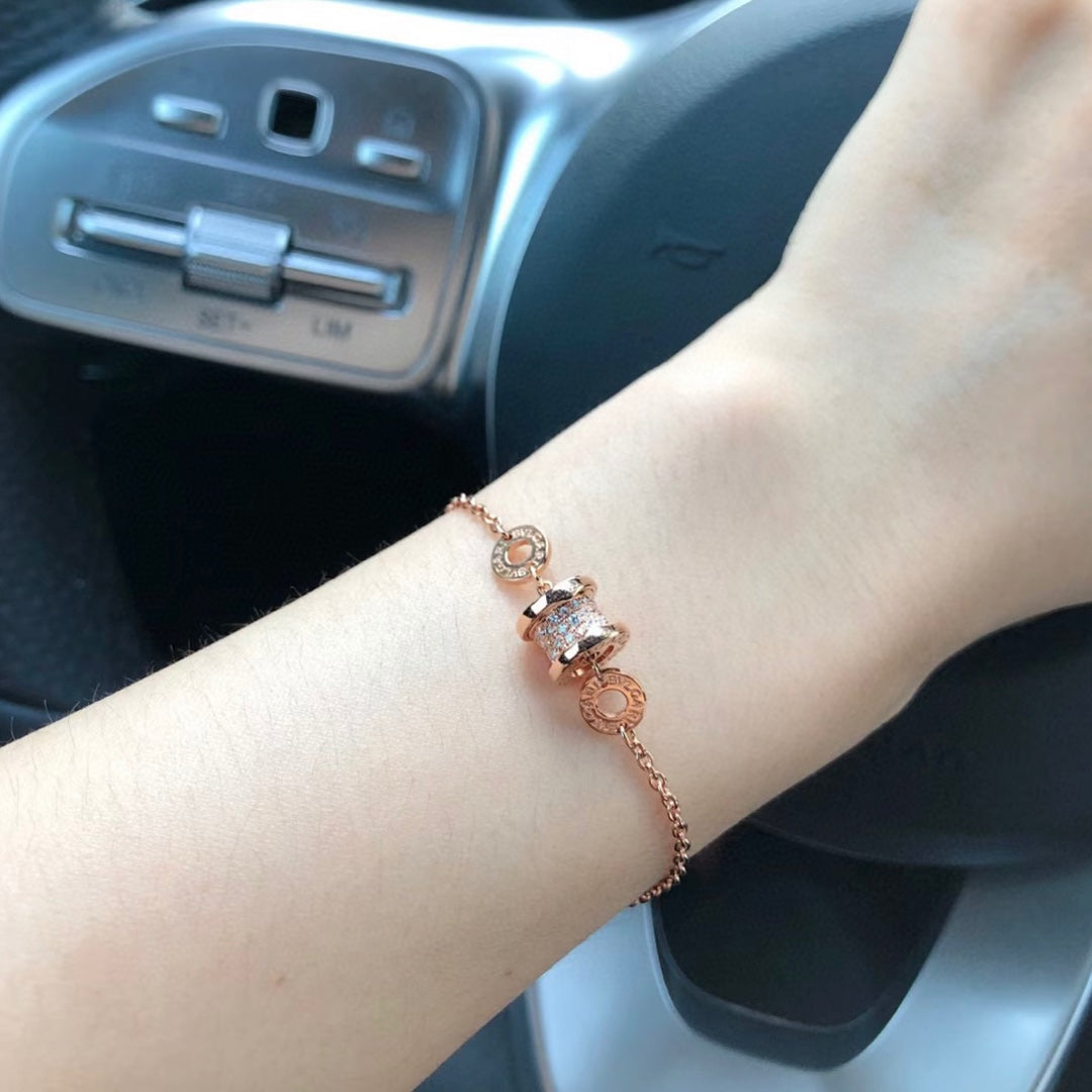 18K BVLGARI B.ZERO1 Pave Diamond Bracelet