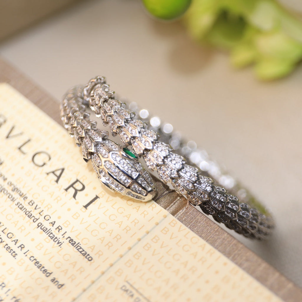 18K BVLGARI BV Serpenti Tubolari Diamond Bracelet