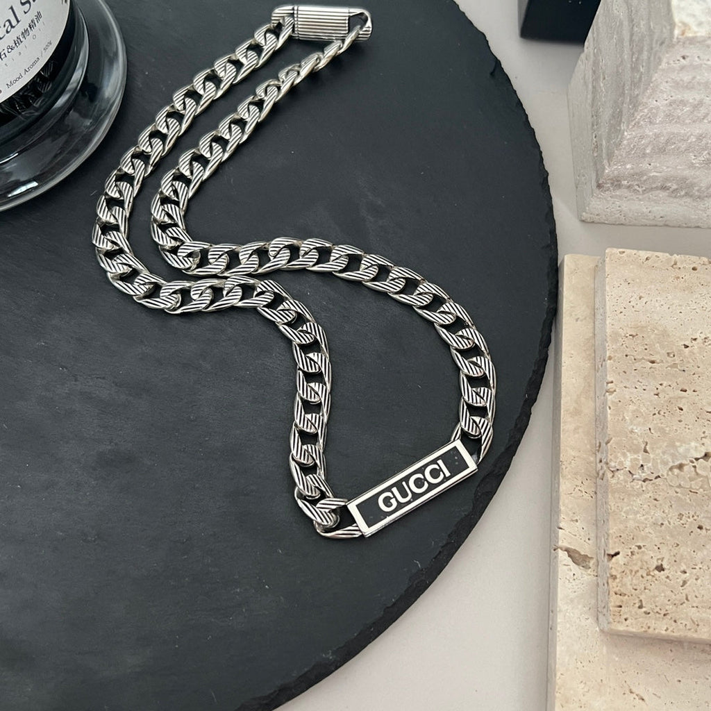 Gucci Logo Enamel Chain Necklace