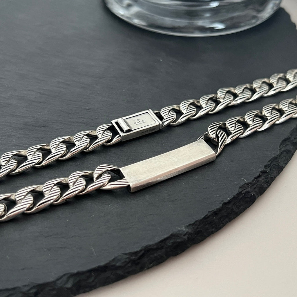 Gucci Logo Enamel Chain Necklace