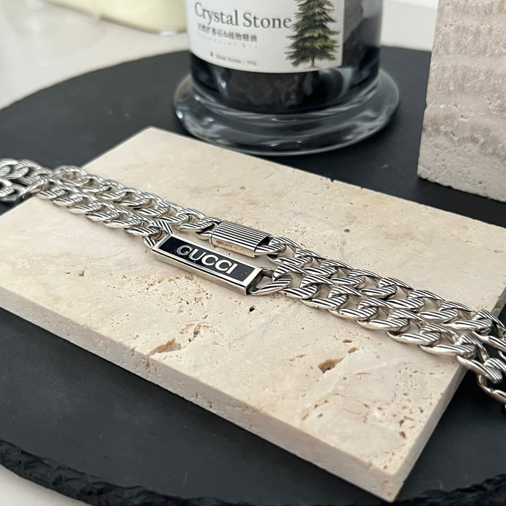 Gucci Logo Enamel Chain Necklace