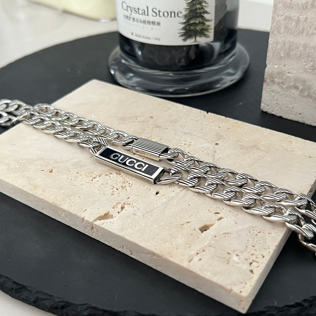 Gucci Logo Enamel Chain Necklace