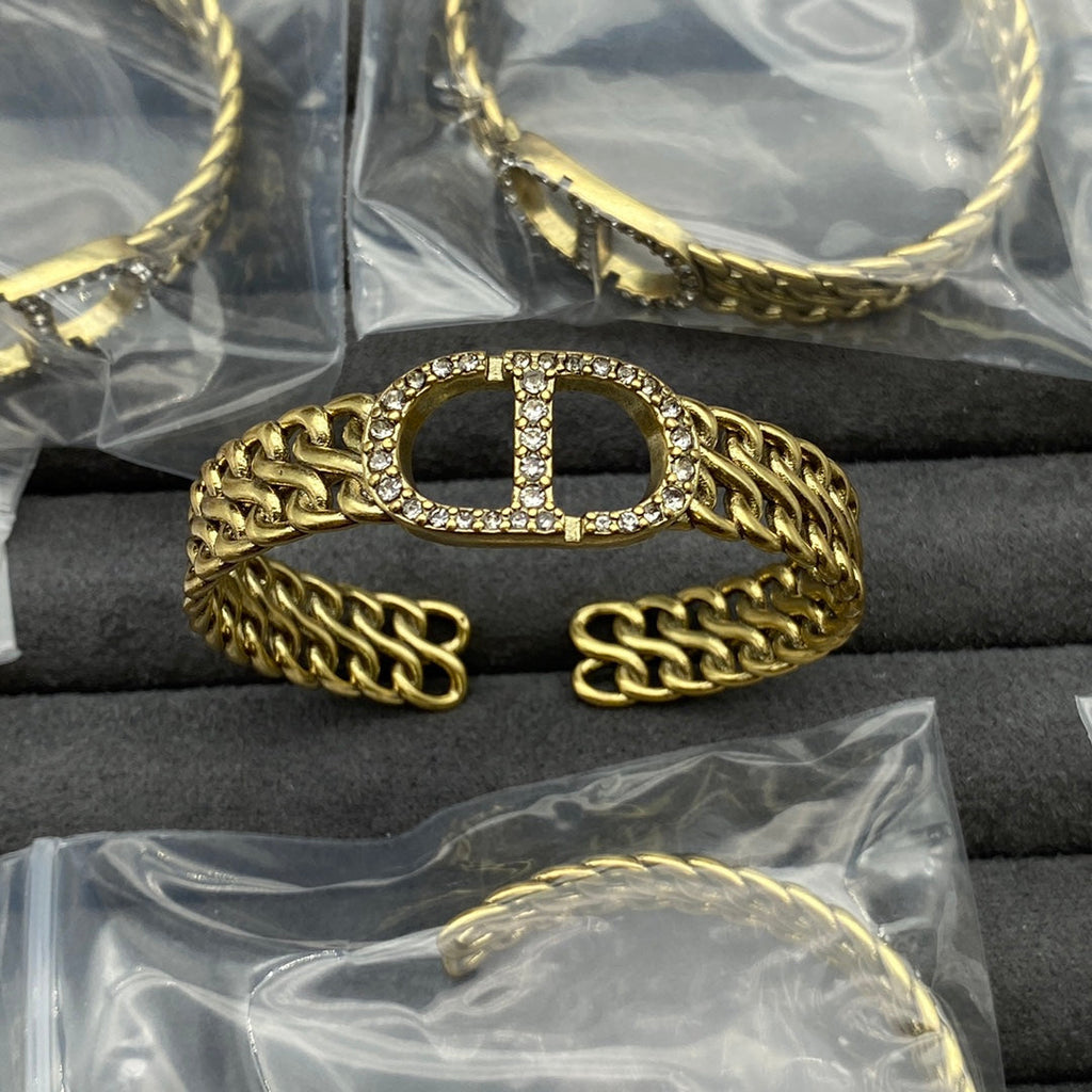 18K Dior Open Cuff Diamond Bracelet