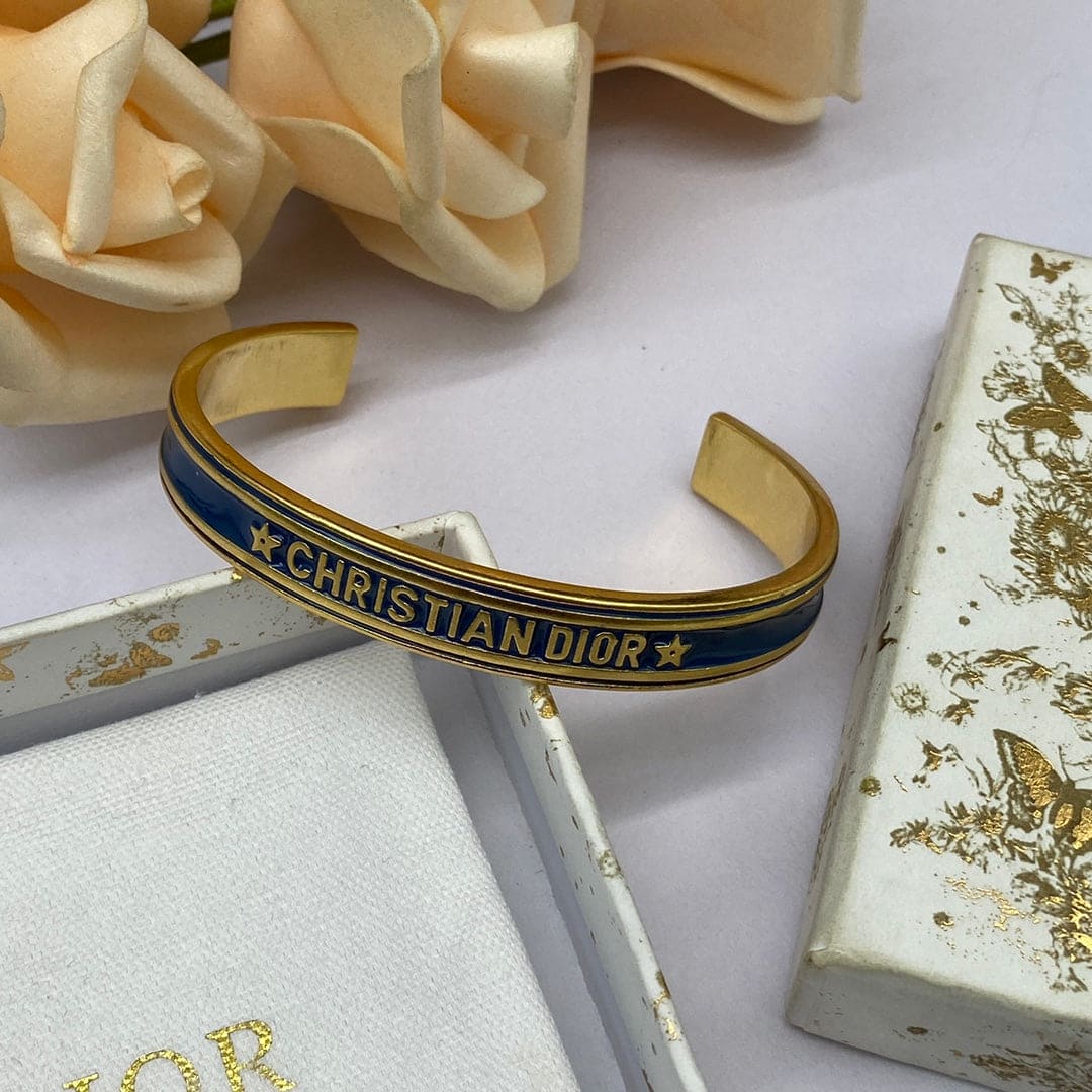18K Dior Black Code Bangle Bracelet