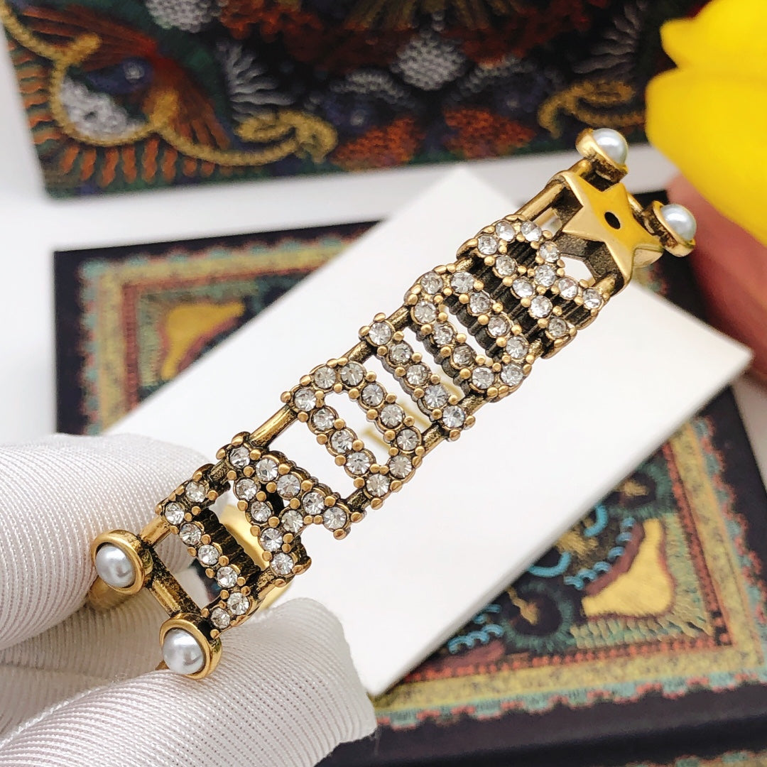 18K Dior J'Adior Open Cuff Crystals Bracelet
