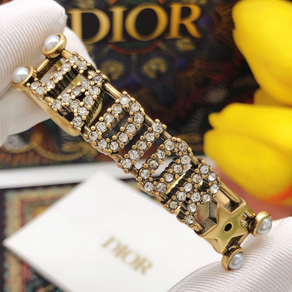 18K Dior J'Adior Open Cuff Crystals Bracelet