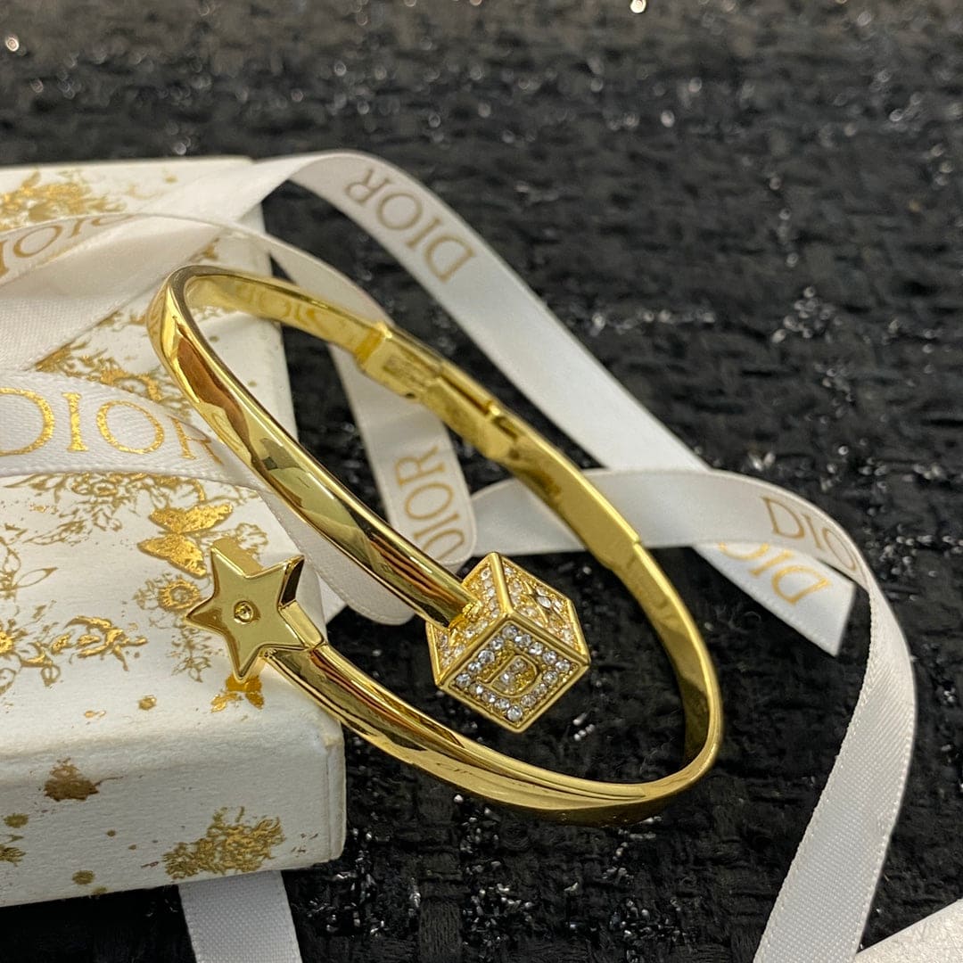 18K Dior Star Open Cuff Bracelet
