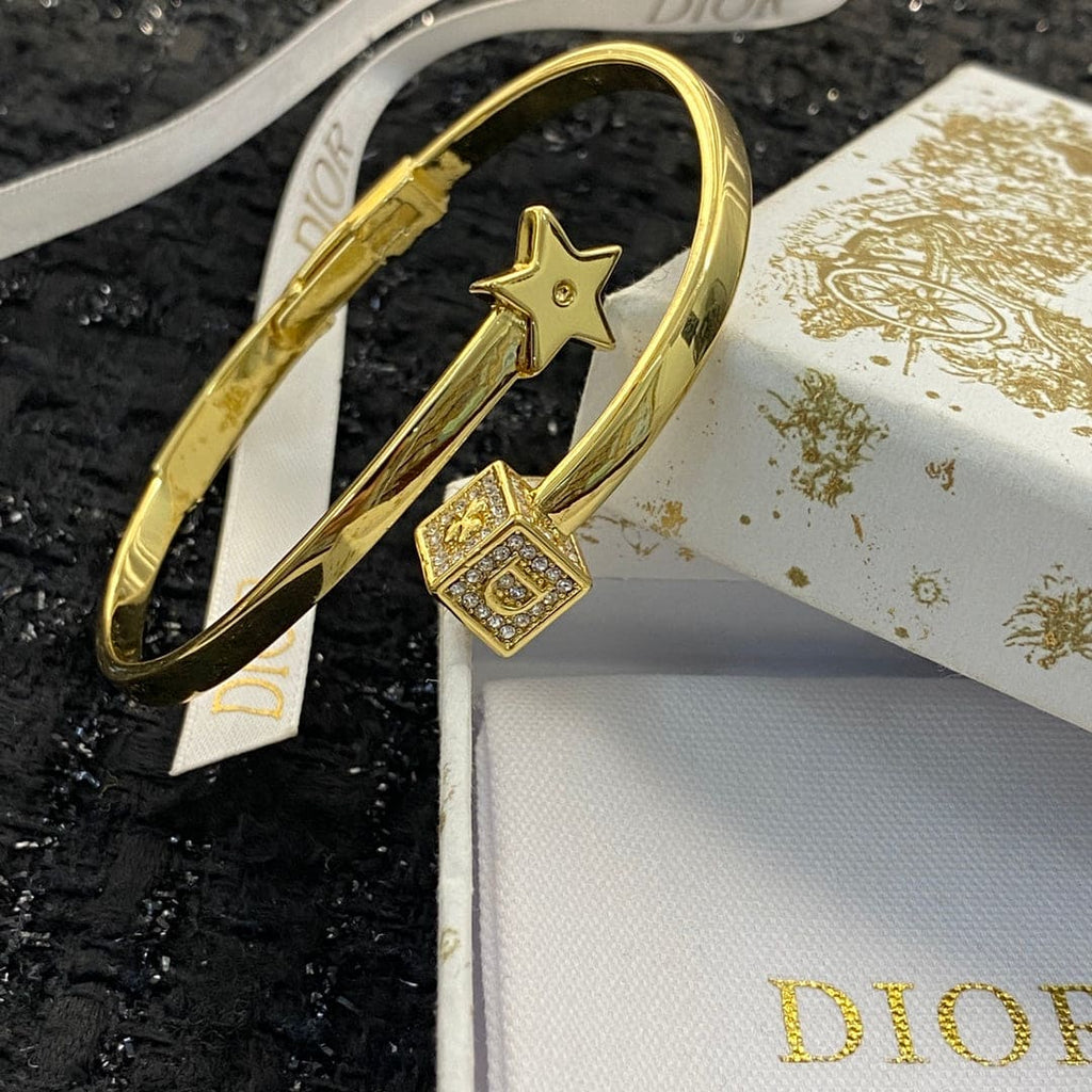 18K Dior Star Open Cuff Bracelet