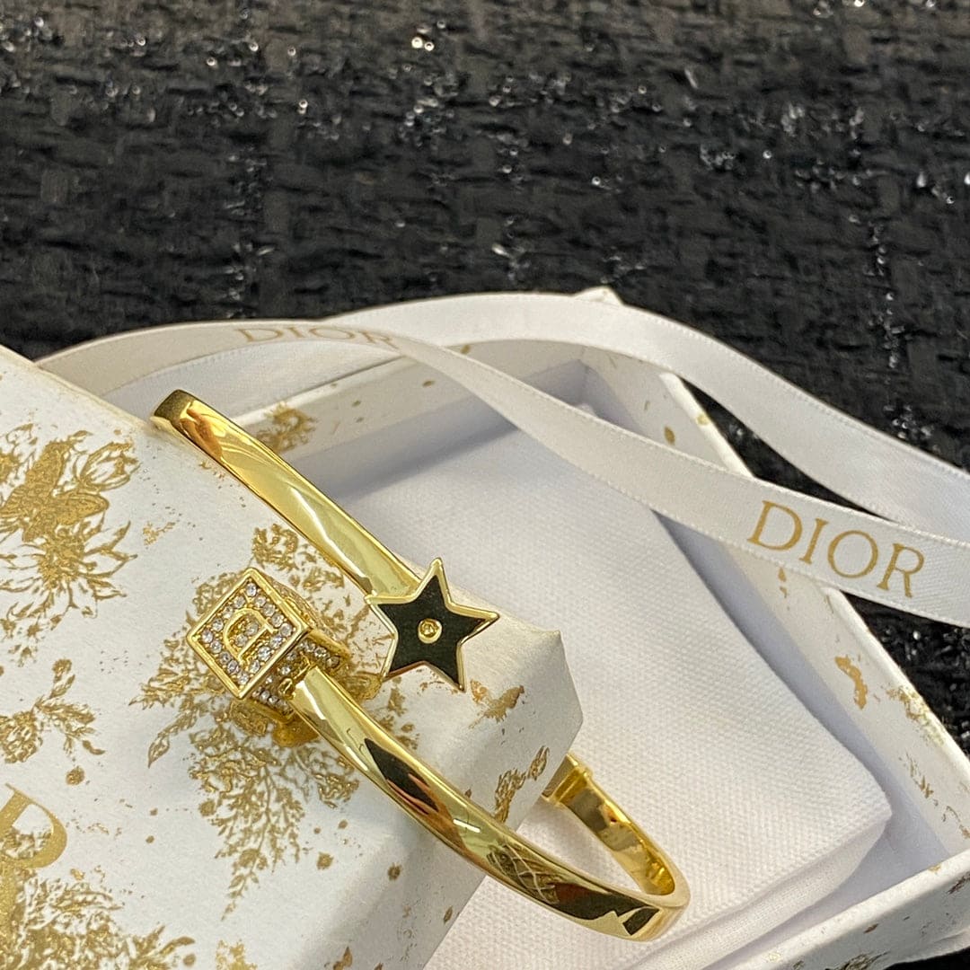18K Dior Star Open Cuff Bracelet