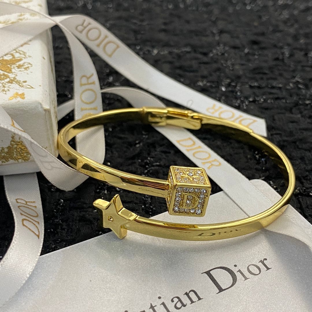 18K Dior Star Open Cuff Bracelet