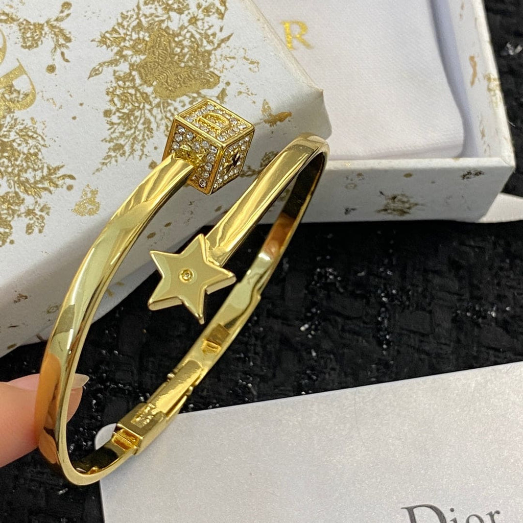 18K Dior Star Open Cuff Bracelet