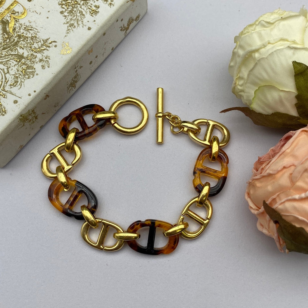 18K Dior Navy Resin Bracelet