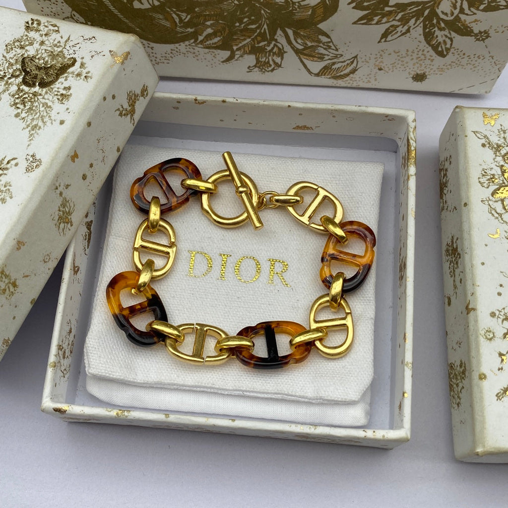 18K Dior Navy Resin Bracelet