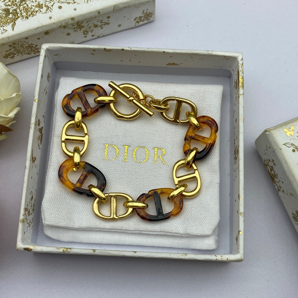 18K Dior Navy Resin Bracelet